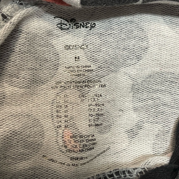 Disney Mickey Mouse Cropped Hoodie Sweatshirt Women's Size Medium Grey - Picture 12 of 16